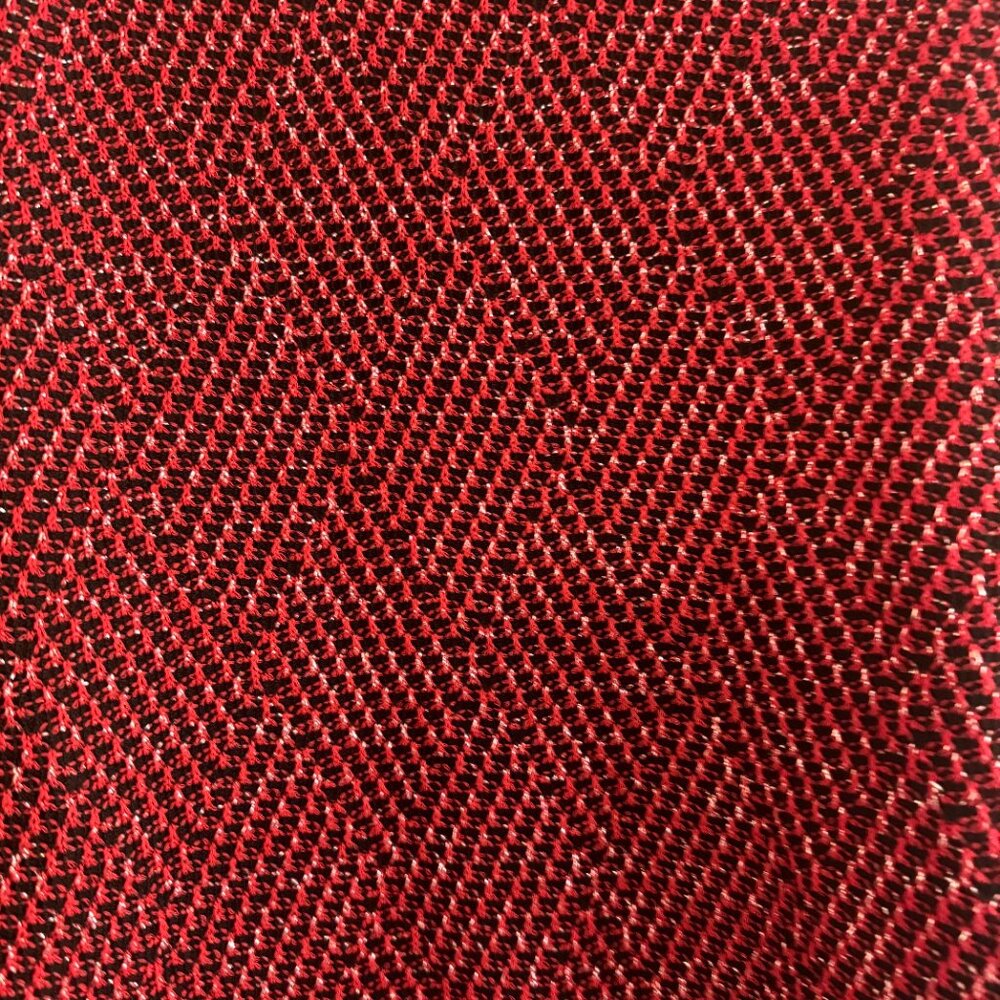 Alfred Dunner Petite Red & Black Metallic Knit Zip-Front Jacket | Size 12P - Picture 12 of 12